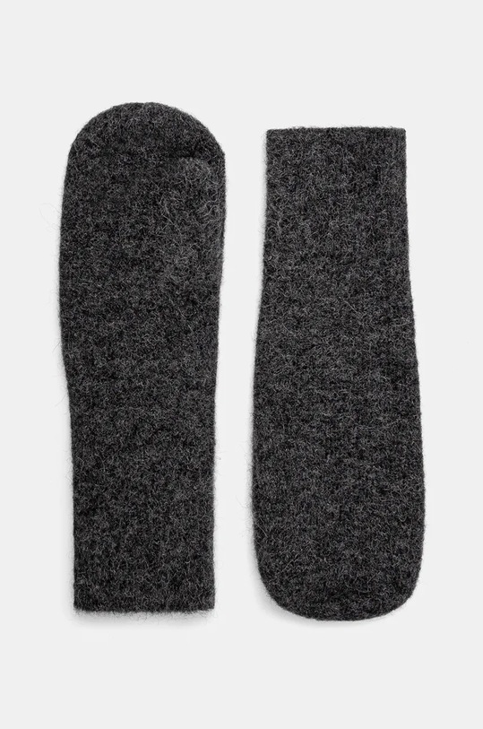 Vlnené rukavice Gestuz melanž sivá 10909857