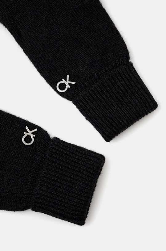 Vlnené rukavice Calvin Klein K60K612618 čierna AW24