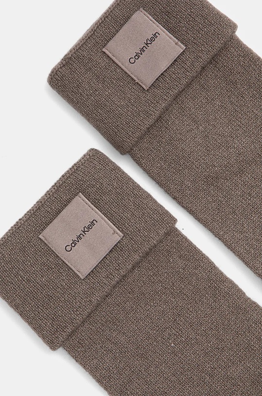 Kašmírové rukavice Calvin Klein K60K612619 sivá AW24