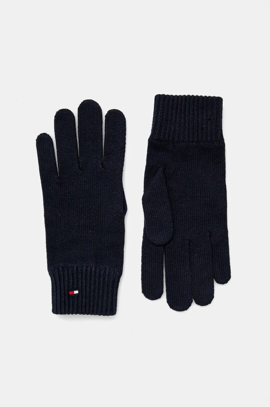Rukavice s prímesou kašmíru Tommy Hilfiger s prímesou vlny tmavomodrá AW0AW16435