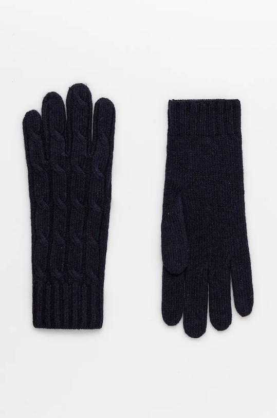 Vlnené rukavice Tommy Hilfiger vlna tmavomodrá AW0AW16664