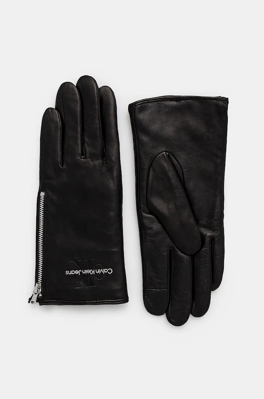 Kožené rukavice Calvin Klein Jeans usňová koža čierna K60K612665