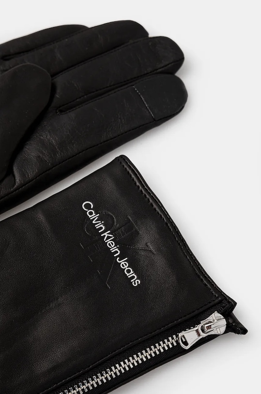 Kožené rukavice Calvin Klein Jeans K60K612665 čierna AW24
