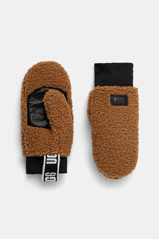 Γάντια UGG απλικέ καφέ 101099