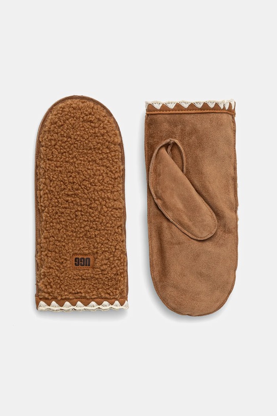 Semišové rukavice UGG semišová kůže hnědá 101031