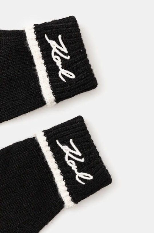 Rukavice s prímesou vlny Karl Lagerfeld 246W3601 čierna AW24