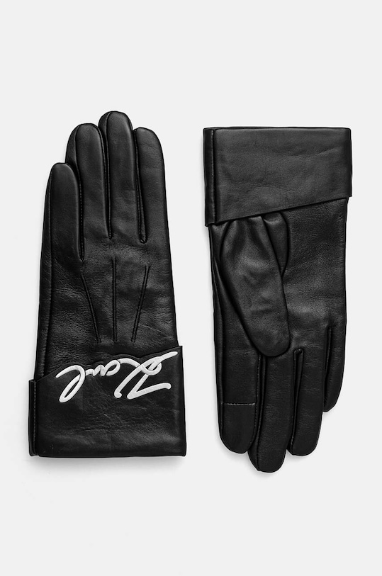 Karl Lagerfeld manusi de piele piele negru 246W3608
