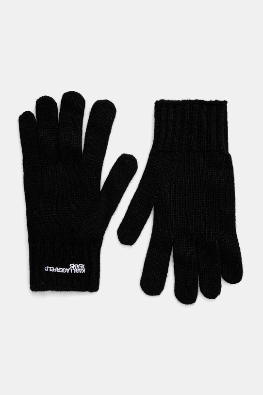 Rukavice s prímesou vlny Karl Lagerfeld Jeans s prímesou vlny čierna 246J3601
