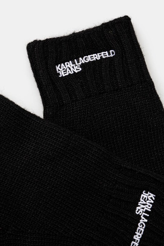 Rukavice s prímesou vlny Karl Lagerfeld Jeans 246J3601 čierna AW24