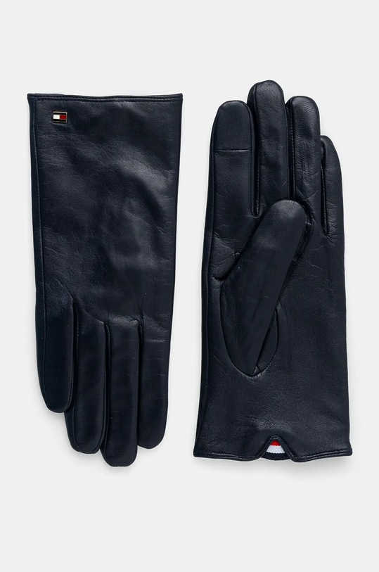 Kožené rukavice Tommy Hilfiger přírodní kůže námořnická modř AW0AW17383