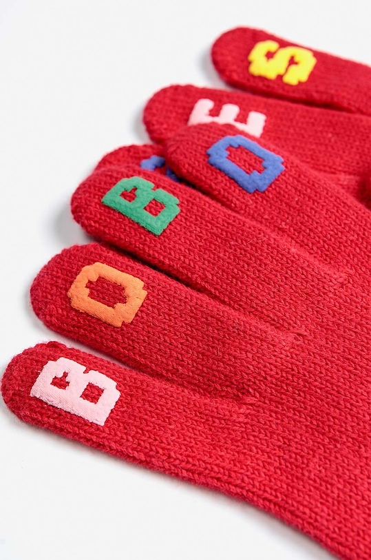 Детски памучни ръкавици Bobo Choses 224AI041 червен AW24