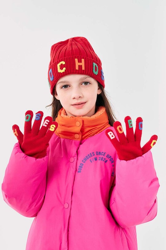 Момче Детски памучни ръкавици Bobo Choses 224AI041 червен