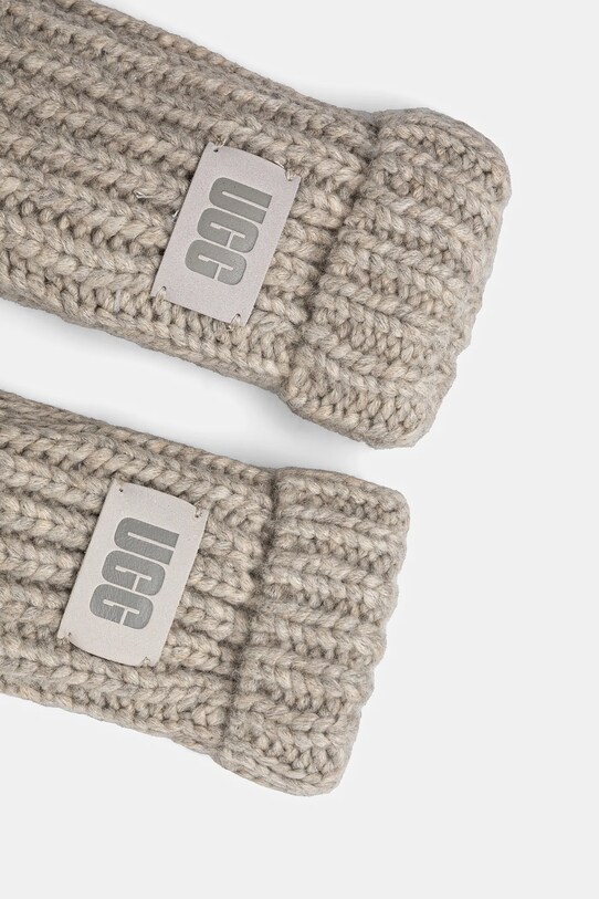 UGG manusi cu un amestec de lana pentru copii CHUNKY MITTEN 100030 gri AW25