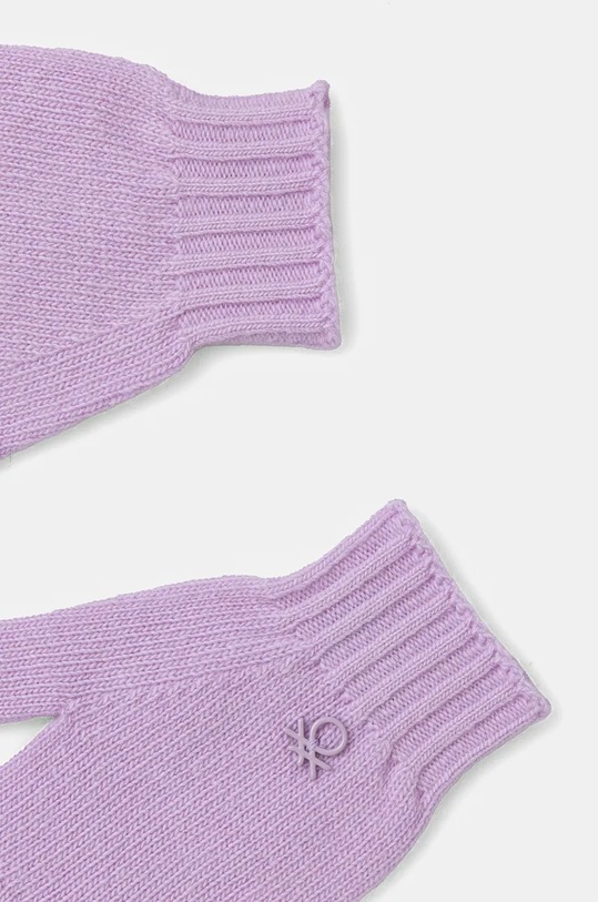 Dětské vlněné rukavice United Colors of Benetton 1244CG00M.G.Seasonal fialová AW24