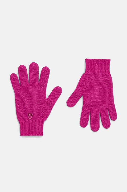 United Colors of Benetton rękawiczki wełniane dziecięce wełna różowy 1244CG00M.G.Seasonal