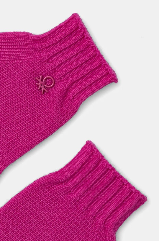 United Colors of Benetton rękawiczki wełniane dziecięce 1244CG00M.G.Seasonal różowy AW24