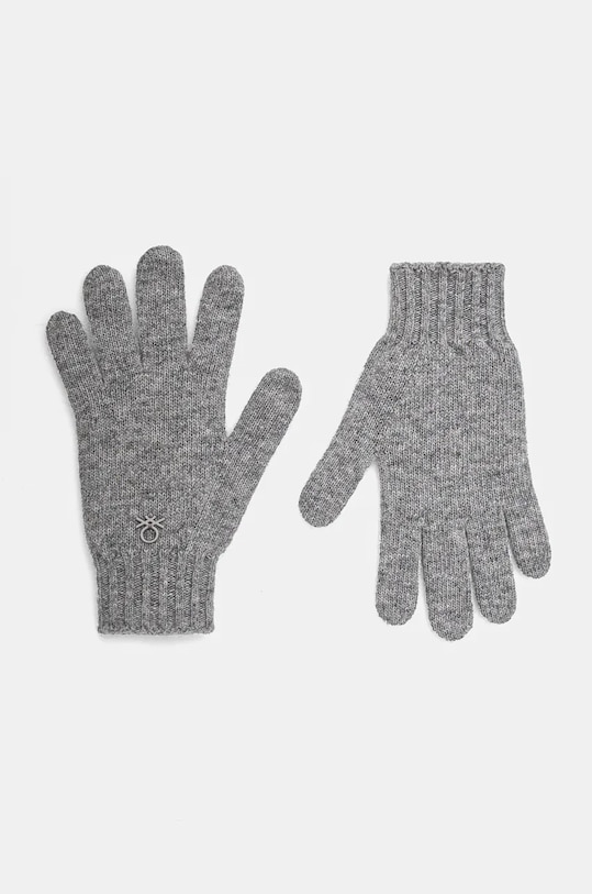 United Colors of Benetton rękawiczki wełniane dziecięce wełna szary 1244CG00M.G.Seasonal