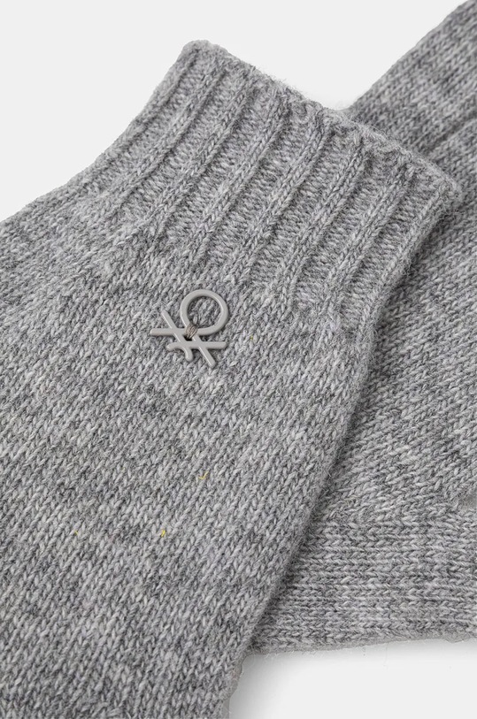 United Colors of Benetton rękawiczki wełniane dziecięce 1244CG00M.G.Seasonal szary AW24