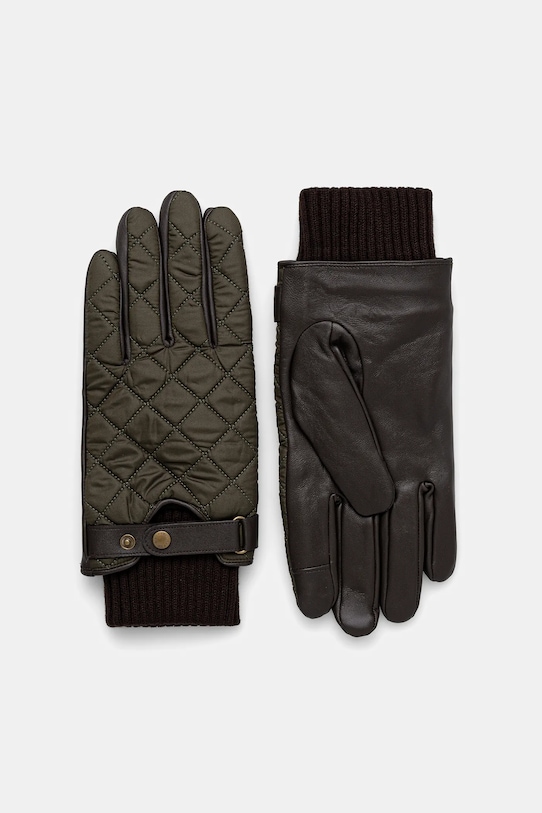 Barbour rękawiczki skóra licowa zielony MGL0135