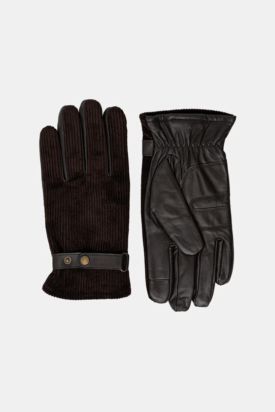 Barbour rękawiczki skórzane skóra licowa brązowy MGL0137