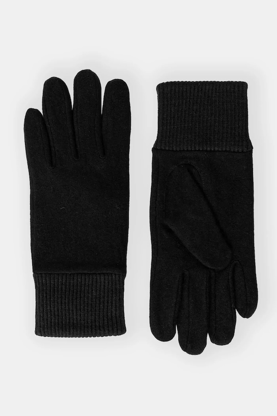 Vlnené rukavice BOSS melanž čierna 50526820