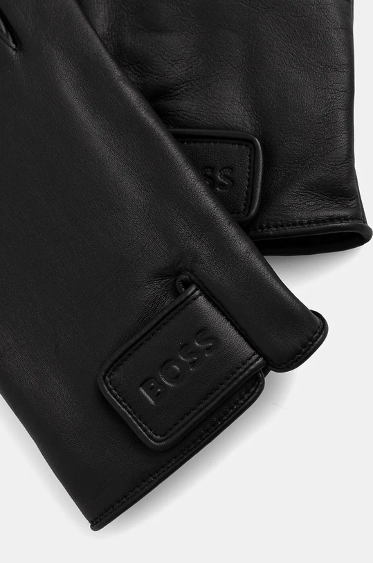 BOSS rękawiczki skórzane 50528635 czarny AW24