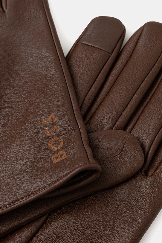 BOSS Orange rękawiczki skórzane 50526831 brązowy AW25