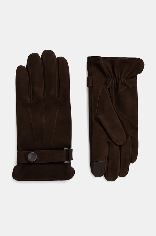 Calvin Klein manusi din piele de caprioara piele întoarsă maro K50K512542