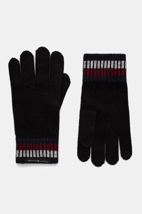 Вовняні рукавички Tommy Hilfiger вовна чорний AM0AM12827