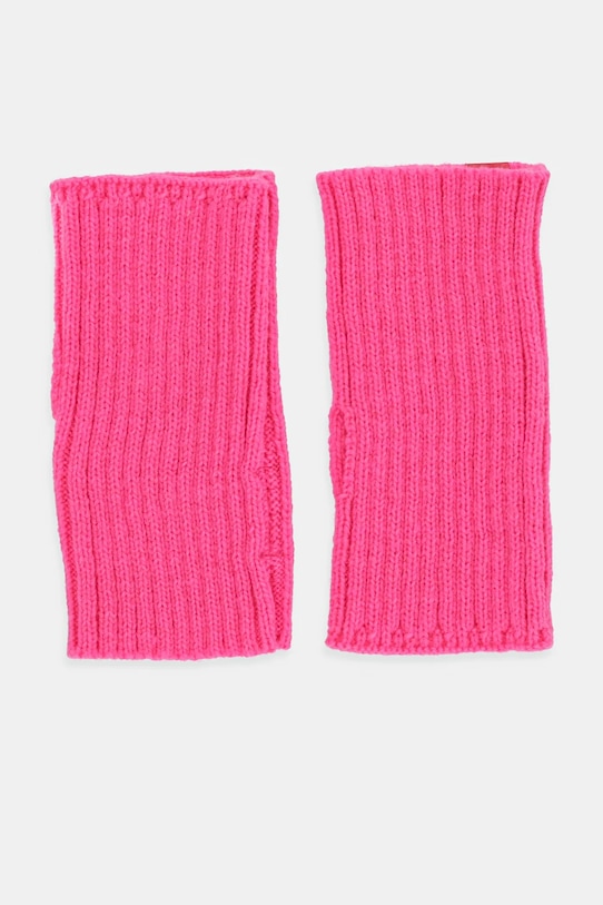Γάντια με μείγμα από μαλλί United Colors of Benetton με μείγμα μαλλιού ροζ 6LOWDG00C