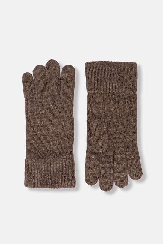 Вовняні рукавички United Colors of Benetton коричневий 1202U0725