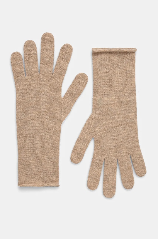 United Colors of Benetton rękawiczki kaszmirowe wełna beżowy 1033DG00D