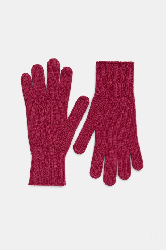 Vlněné rukavice United Colors of Benetton vlna burgundské 1244DG00F