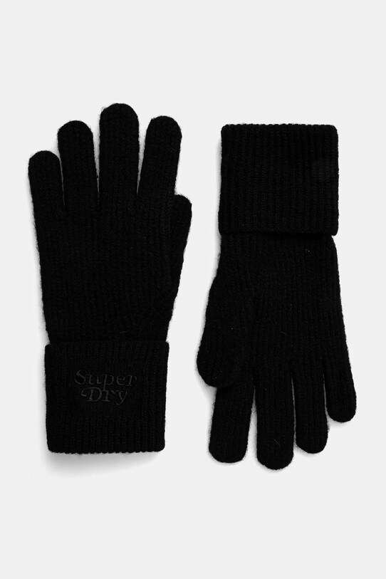 Superdry rękawiczki z domieszką wełny z domieszką wełny czarny Y9310077A.02A