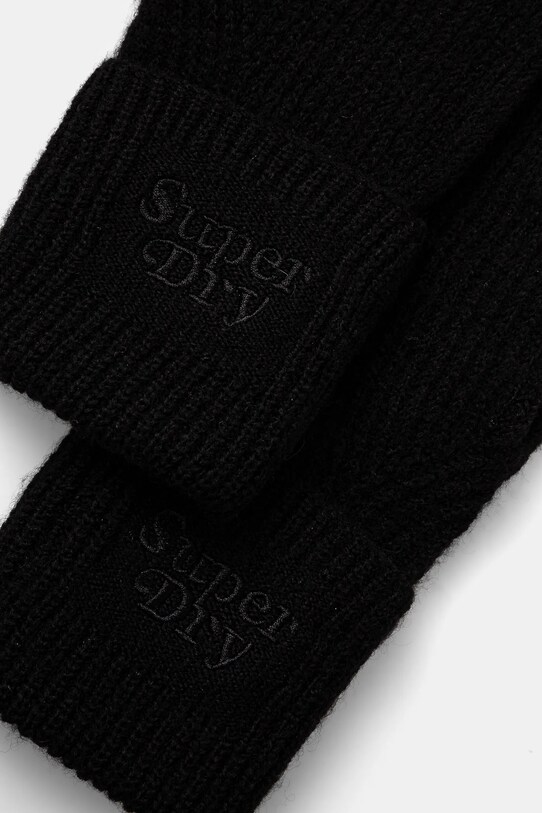 Superdry rękawiczki z domieszką wełny Y9310077A.02A czarny AW24