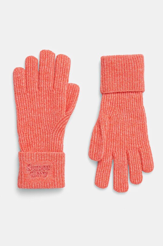 Superdry rękawiczki z domieszką wełny z domieszką wełny pomarańczowy Y9310077A.OU3