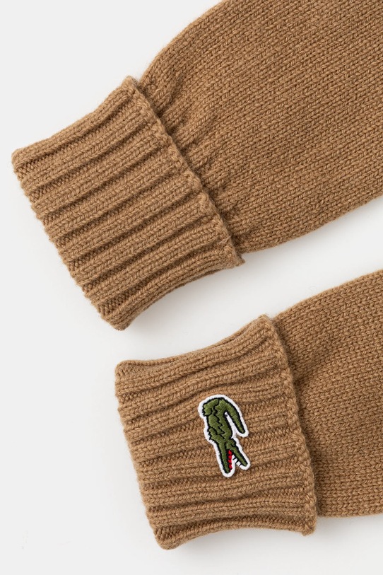 Vlněné rukavice Lacoste RV0452 hnědá AW24