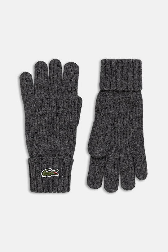 Lacoste rękawiczki wełniane pozostałe szary RV0452