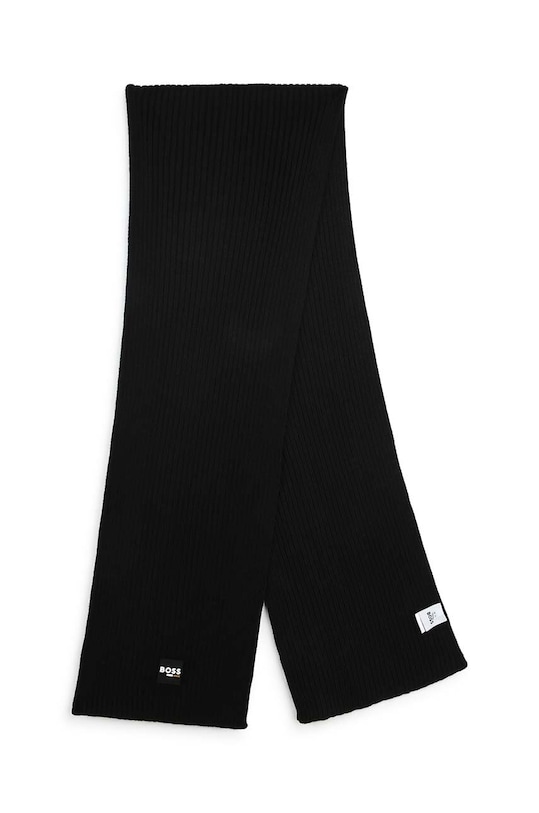 BOSS esarfa din lana pentru copii uni negru J51578.52.54