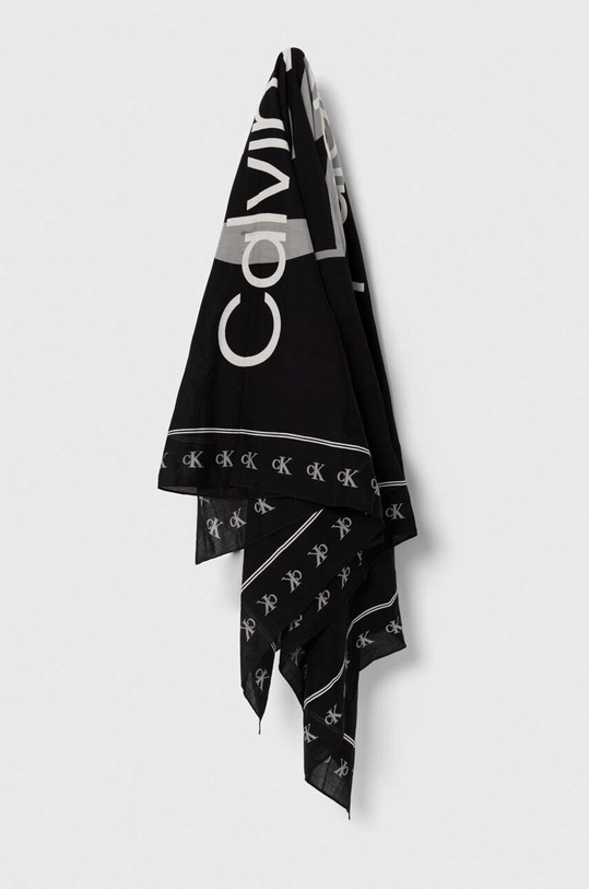 Calvin Klein Jeans eșarfă de bumbac bumbac negru K60K612325