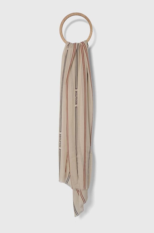 Šála Tommy Hilfiger pletenina béžová AW0AW16369