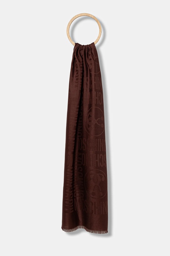 Moschino szalik wełniany tkanina bordowy M2943.3232