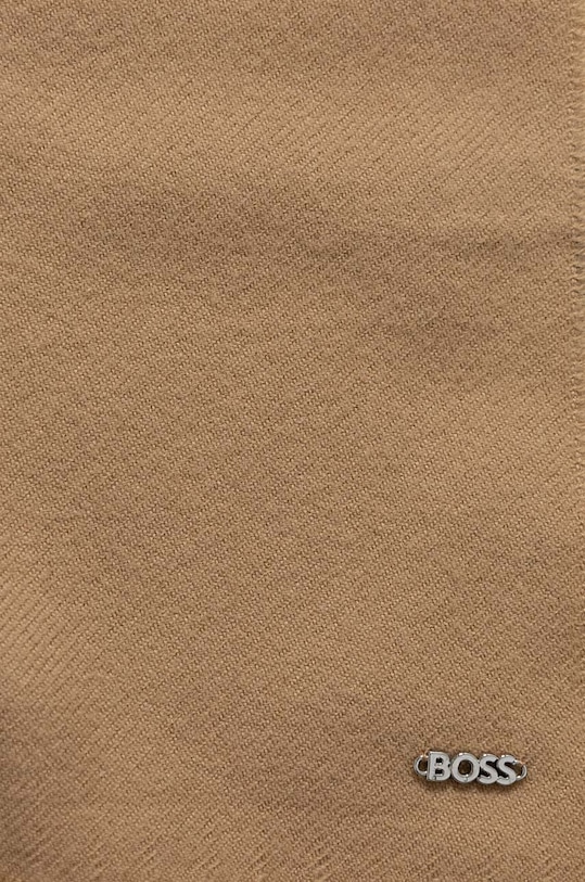 Μάλλινο κασκόλ BOSS 50517216 μπεζ AW25