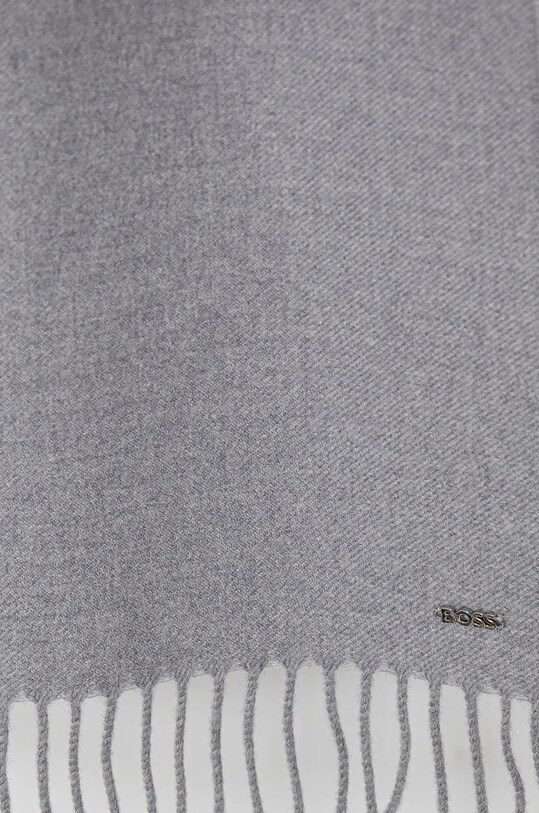 Μάλλινο κασκόλ BOSS 50517216 γκρί AW25