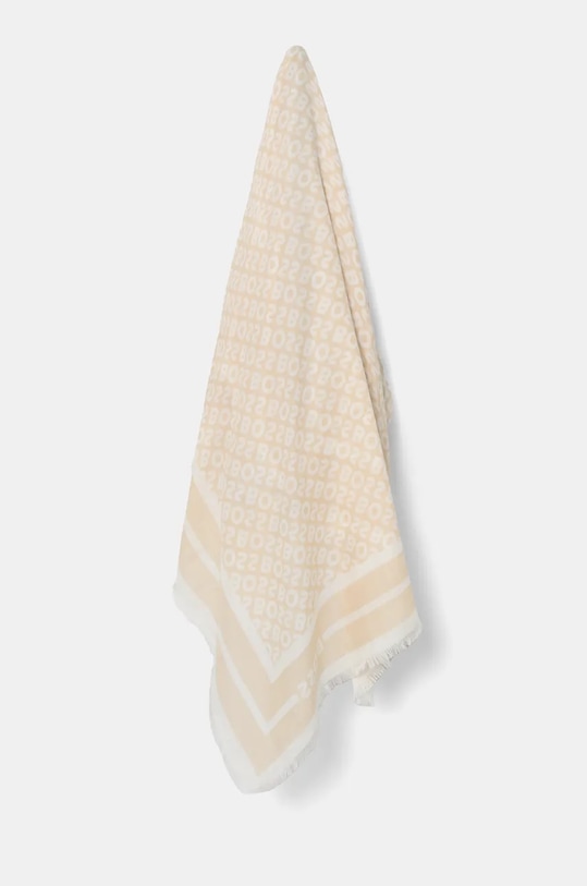 Копринен тънък шал BOSS текстил бежов 50521800