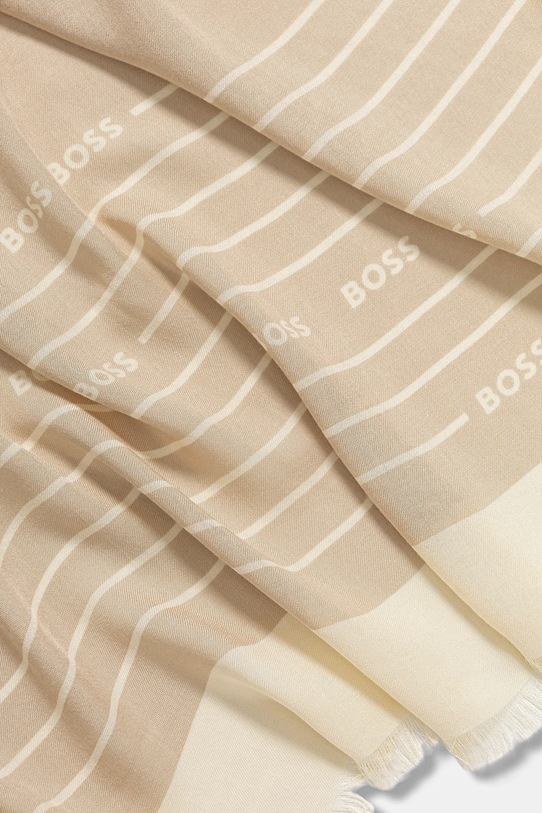 Копринен тънък шал BOSS 50521800 бежов AW25
