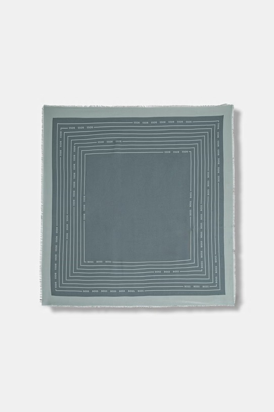 BOSS chusta z domieszką jedwabiu Laik tkanina turkusowy 50521800
