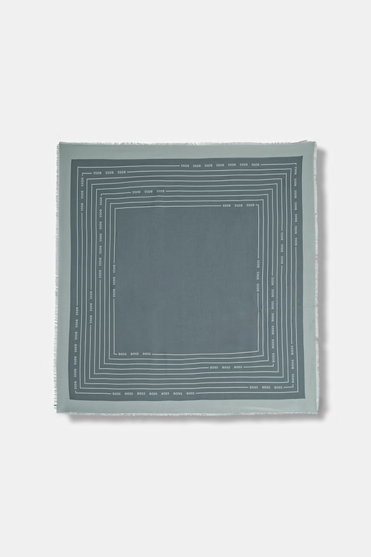BOSS chusta z domieszką jedwabiu Laik tkanina turkusowy 50521800