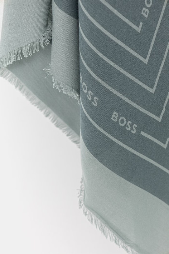 Akcesoria BOSS chusta z domieszką jedwabiu Laik 50521800 turkusowy