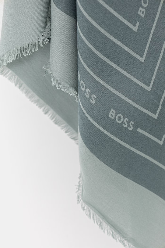 Akcesoria BOSS chusta z domieszką jedwabiu Laik 50521800 turkusowy